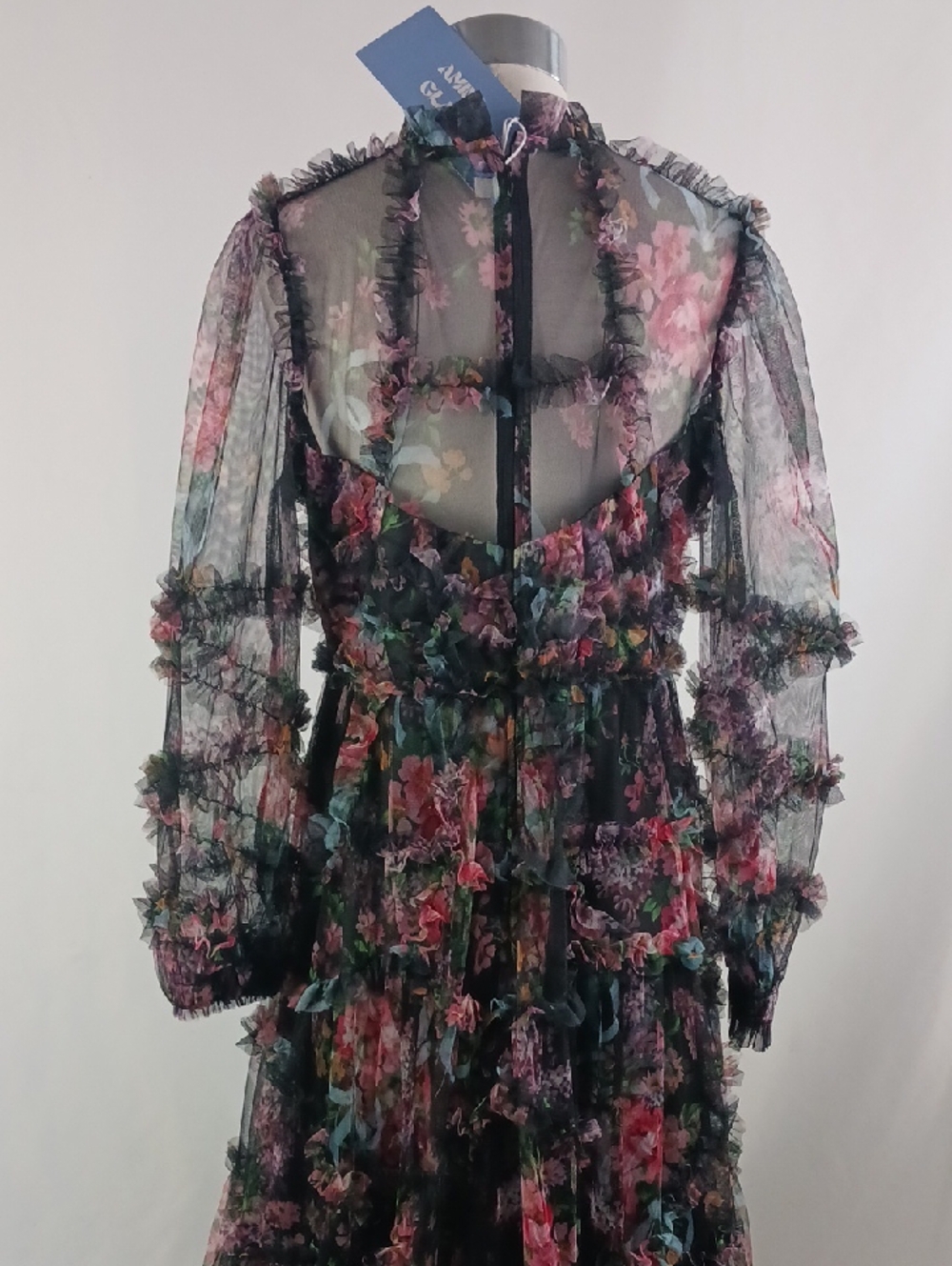 AMINA GLAM FLORAL RUFFLE DRESS. - Picture 5 of 11